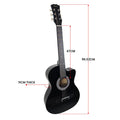 Karrera 38in Cutaway Acoustic Guitar Black with Carry Bag