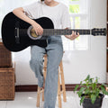 Karrera 38in Cutaway Acoustic Guitar Black with Carry Bag