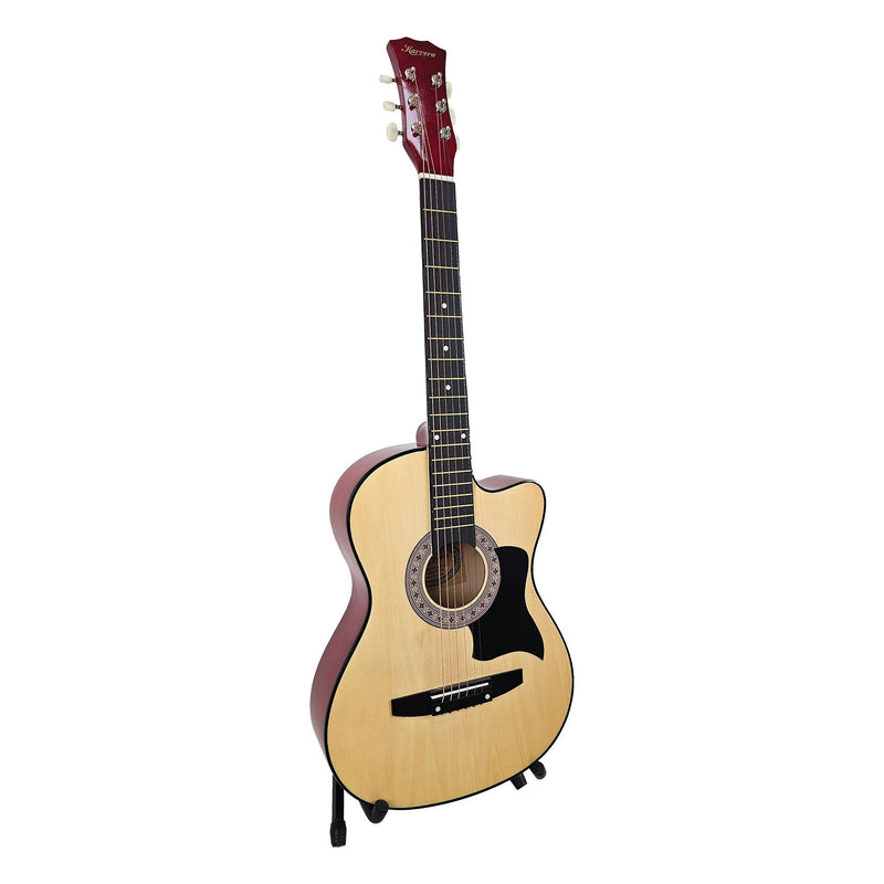 Karrera 38in Cutaway Acoustic Guitar Natural w/ Bag