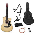 Karrera 38in Cutaway Acoustic Guitar Natural w/ Bag