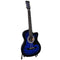 Karrera 38in Cutaway Acoustic Guitar Blue Burst w/ Bag Strings