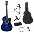 Karrera 38in Cutaway Acoustic Guitar Blue Burst w/ Bag Strings