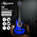 Karrera 38in Cutaway Acoustic Guitar Blue Burst w/ Bag Strings
