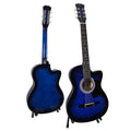 Karrera 38in Cutaway Acoustic Guitar Blue Burst w/ Bag Strings
