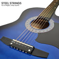 Karrera 38in Cutaway Acoustic Guitar Blue Burst w/ Bag Strings