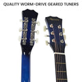 Karrera 38in Cutaway Acoustic Guitar Blue Burst w/ Bag Strings