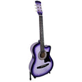 Karrera 38in Cutaway Acoustic Guitar Purple Burst Bag