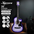 Karrera 38in Cutaway Acoustic Guitar Purple Burst Bag