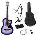Karrera 38in Cutaway Acoustic Guitar Purple Burst Bag
