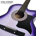 Karrera 38in Cutaway Acoustic Guitar Purple Burst Bag