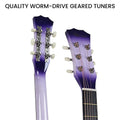 Karrera 38in Cutaway Acoustic Guitar Purple Burst Bag