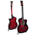 Karrera 38in Acoustic Guitar Cutaway Red Burst w/ Bag