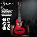 Karrera 38in Acoustic Guitar Cutaway Red Burst w/ Bag