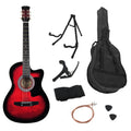 Karrera 38in Acoustic Guitar Cutaway Red Burst w/ Bag