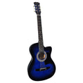 Karrera 38in Cutaway Acoustic Guitar Blue Burst w/ Bag