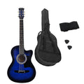 Karrera 38in Cutaway Acoustic Guitar Blue Burst w/ Bag