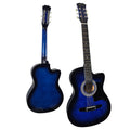 Karrera 38in Cutaway Acoustic Guitar Blue Burst w/ Bag