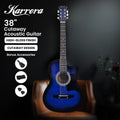 Karrera 38in Cutaway Acoustic Guitar Blue Burst w/ Bag