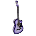 Karrera 38in Cutaway Acoustic Guitar Purple Burst w Bag