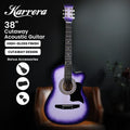 Karrera 38in Cutaway Acoustic Guitar Purple Burst w Bag
