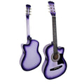 Karrera 38in Cutaway Acoustic Guitar Purple Burst w Bag