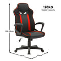 Sarantino Fayzo Racing Gaming Chair Black Red Mesh Adjustable