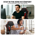 Sarantino Fayzo Racing Gaming Chair Black Red Mesh Adjustable