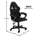 Sarantino Kids Gaming Chair Black Adjustable Ergonomic Computer Desk Seat