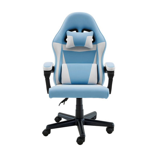 Sarantino Kids Study Gaming Chair Black White Adjustable Height