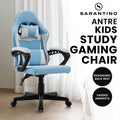 Sarantino Kids Study Gaming Chair Black White Adjustable Height