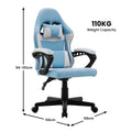 Sarantino Kids Study Gaming Chair Black White Adjustable Height