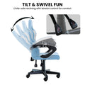 Sarantino Kids Study Gaming Chair Black White Adjustable Height