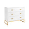Sarantino Amara Tallboy Chest of Drawers White Gold 5-Drawer