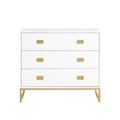Sarantino Amara Tallboy Chest of Drawers White Gold 5-Drawer