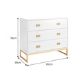 Sarantino Amara Tallboy Chest of Drawers White Gold 5-Drawer
