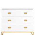 Sarantino Amara Tallboy Chest of Drawers White Gold 5-Drawer