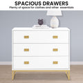 Sarantino Amara Tallboy Chest of Drawers White Gold 5-Drawer