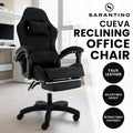 Sarantino Gaming Chair High Back Reclining Black Footrest