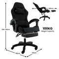 Sarantino Gaming Chair High Back Reclining Black Footrest
