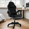 Sarantino Gaming Chair High Back Reclining Black Footrest