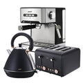 Pronti Toaster Kettle Coffee Machine Breakfast Set Black