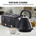 Pronti Toaster Kettle Coffee Machine Breakfast Set Black