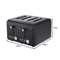 Pronti Toaster Kettle Coffee Machine Breakfast Set Black