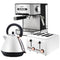 Pronti Toaster Kettle Coffee Machine Breakfast Set White