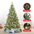 Christabelle 1.8m Pre-Lit LED Artificial Christmas Tree with Snow Tipped Needles Pine Cones Stand