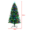 Christabelle 1.8m Pre Lit Fibre Optic Christmas Tree with Stars