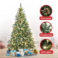 Christabelle 2.4m Pre-Lit LED Artificial Christmas Tree with Snow Tipped Needles Pine Cones Stand