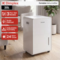 Dimplex 20L Portable Dehumidifier with Preset Modes Fan Speeds 4L Water Tank Timer