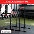 Powertrain Dip Bars Pair Height Adjustable 200kg Capacity Separated