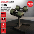 Powertrain Eon 72kg Adjustable Dumbbells Pair Green Stand